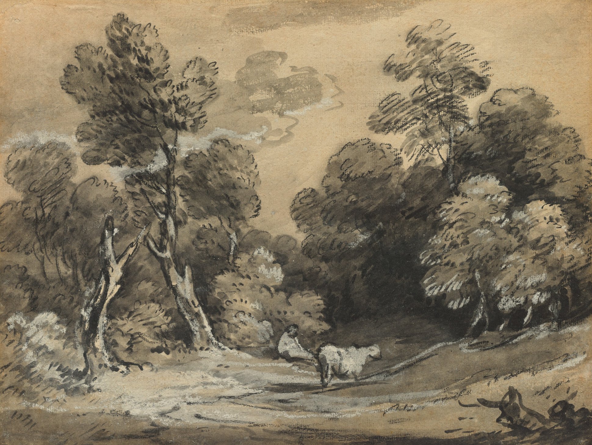 Wooded Landscape with Herdsman and Cow